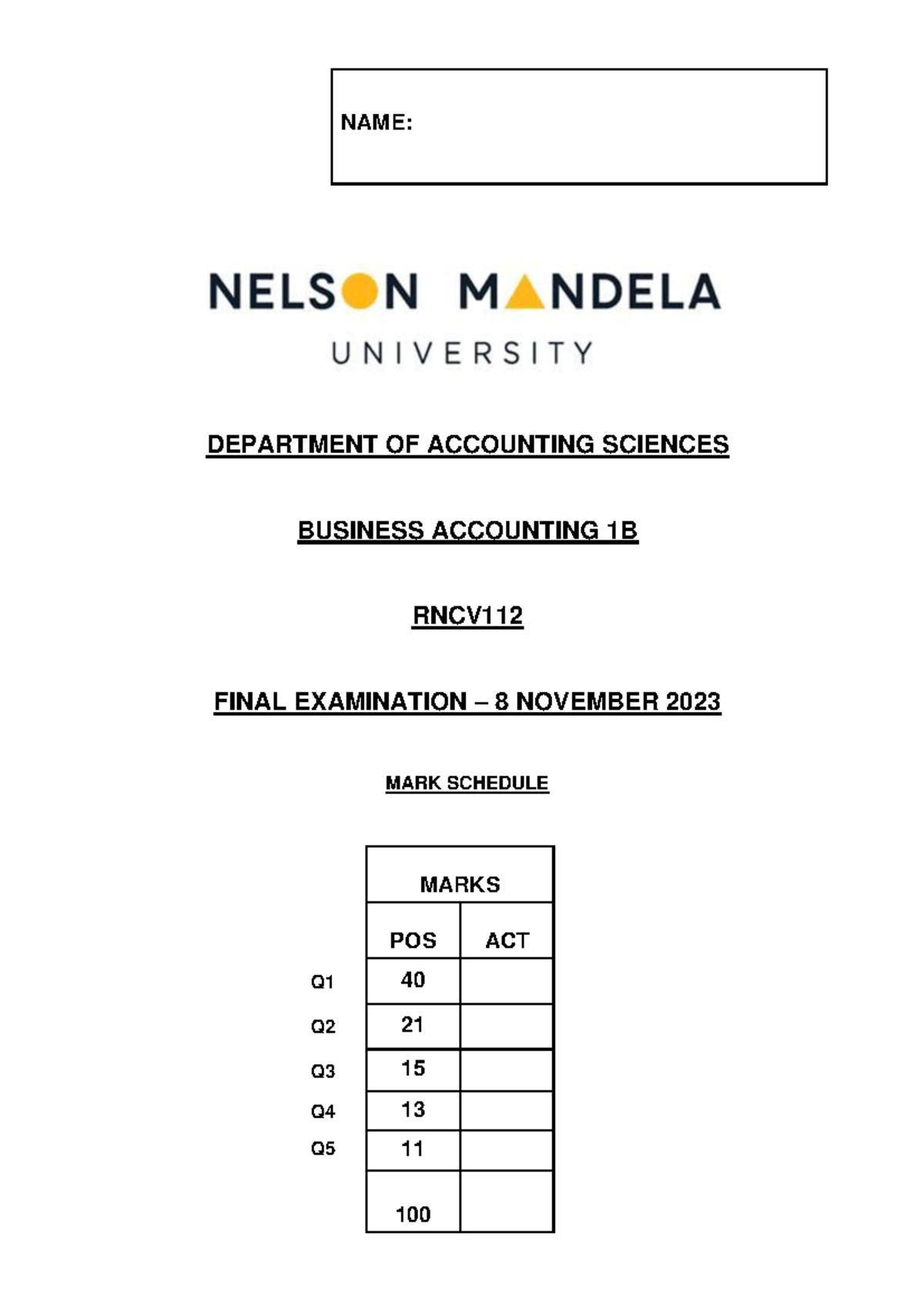 RNCV112 Final EXAM Solution 8 November 2023 (Final copy) (2) - Copy ...