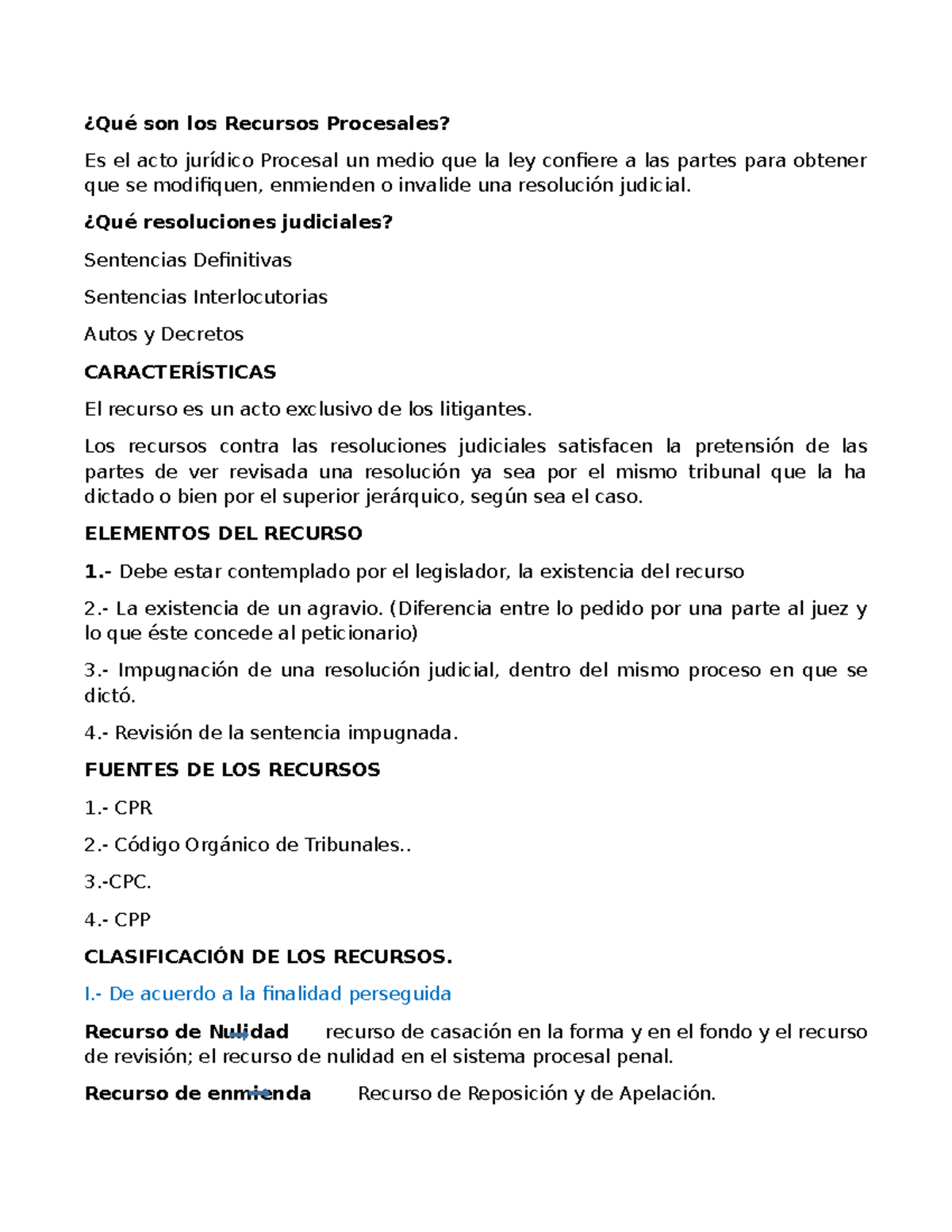 Recursos Procesales - Profesor Luis Hernán - ¿Qué Son Los Recursos ...