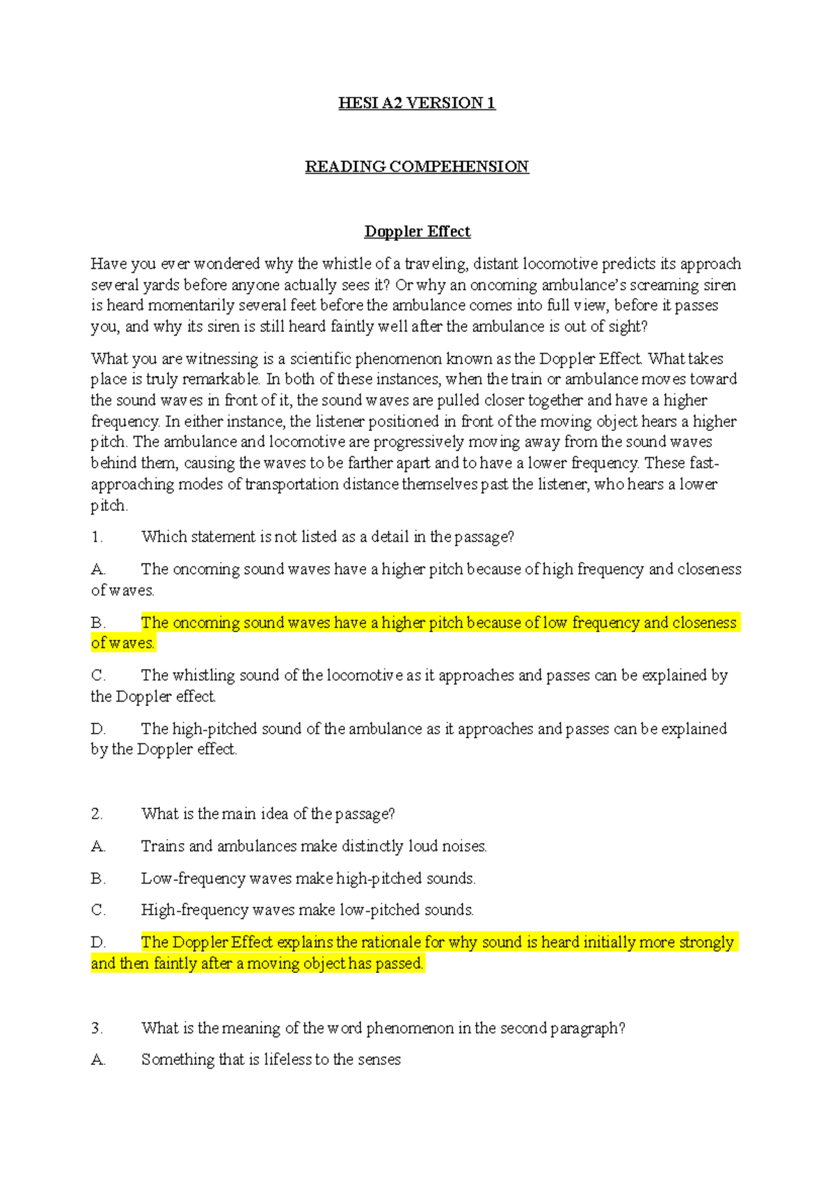 HESI A2 EXAM Hesi Nursing entrance study guide HESI A2 VERSION 1