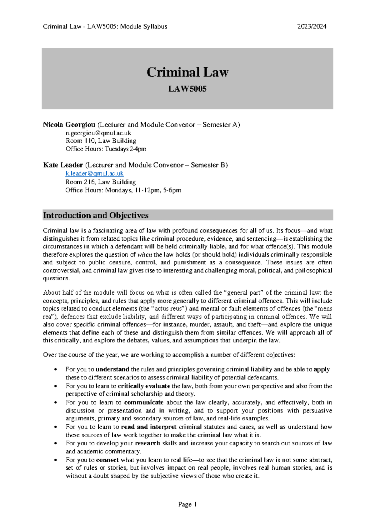 LAW5005 Syllabus 2023-24 - Nicola Georgiou (Lecturer And Module ...