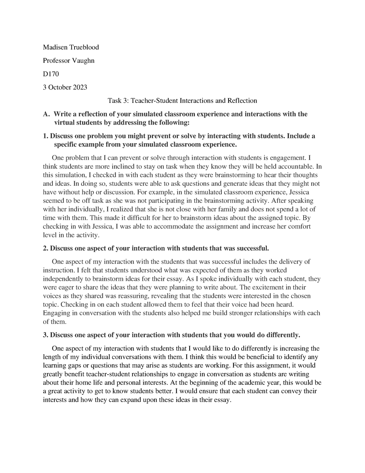 D170 Task 3 - D170 Task 3 - Madisen Trueblood Professor Vaughn D 3 ...