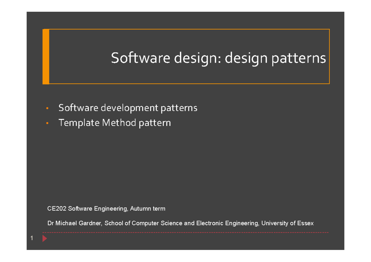design patterns and template method notes - Software design: design ...