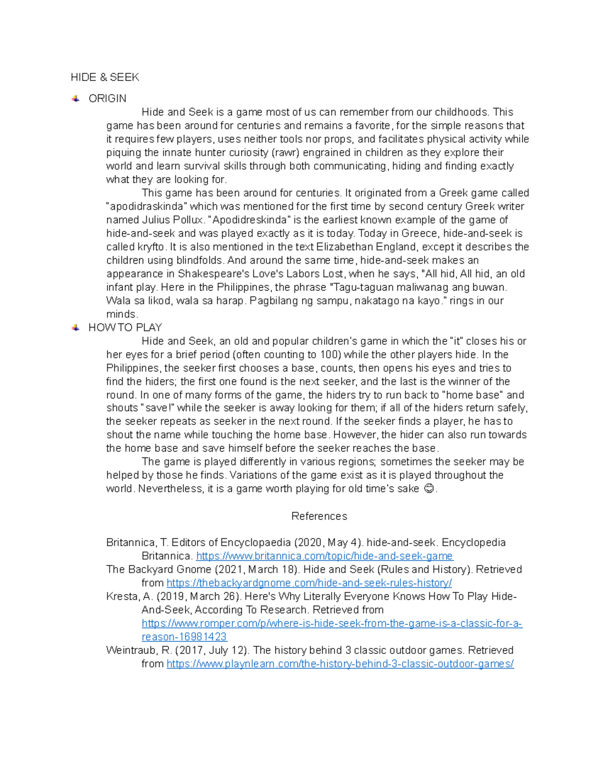 Hide and Seek: How to Play & Origin - HIDE & SEEK ORIGIN Hide and Seek ...