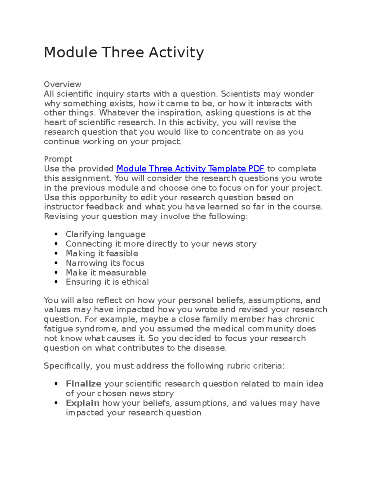 Module Three Activity ch 3 - Module Three Activity Overview All ...