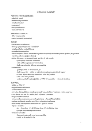 2 Samorodni Elementi Lecture Notes 2 Geologija I Mineralogija Za Studocu