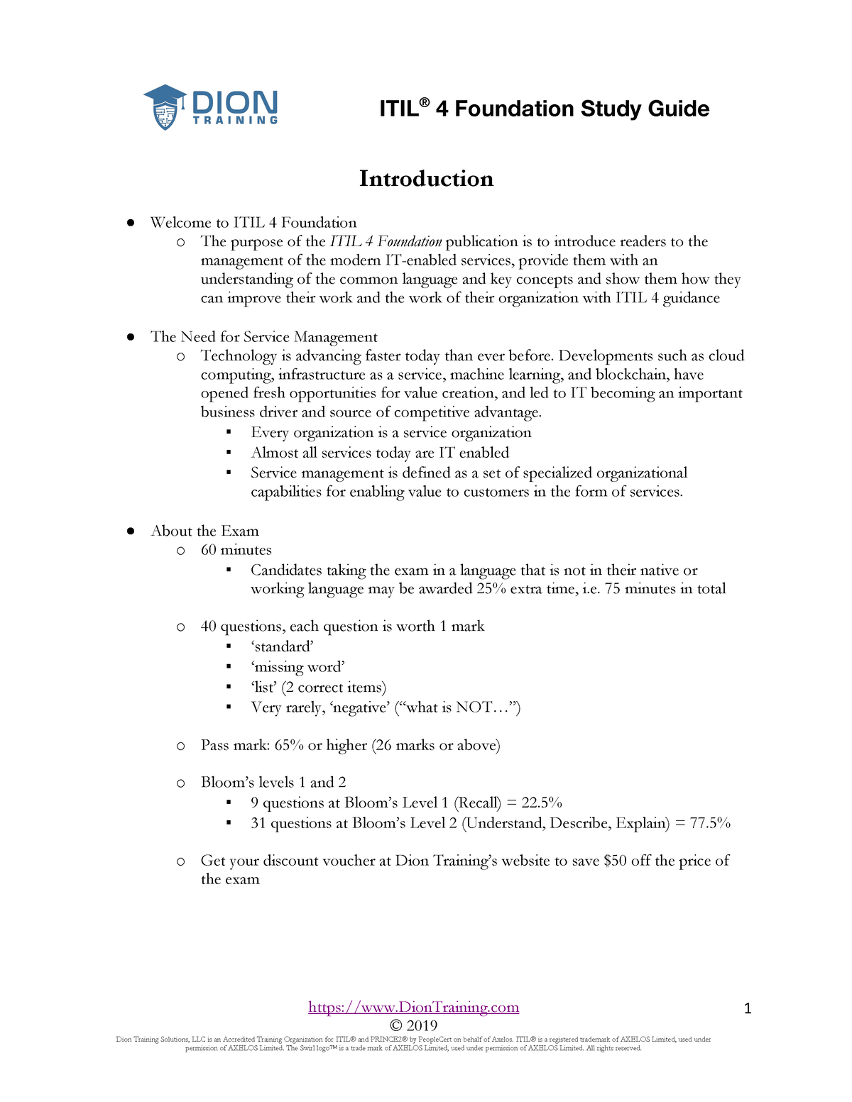 Study Guide ITIL 4 Foundation - ITIL 4 Foundation Study Guide ...