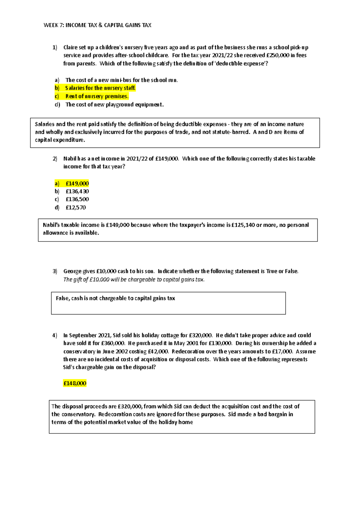 WEEK 7 MCQ - Multiple choice questions with options and summarised ...
