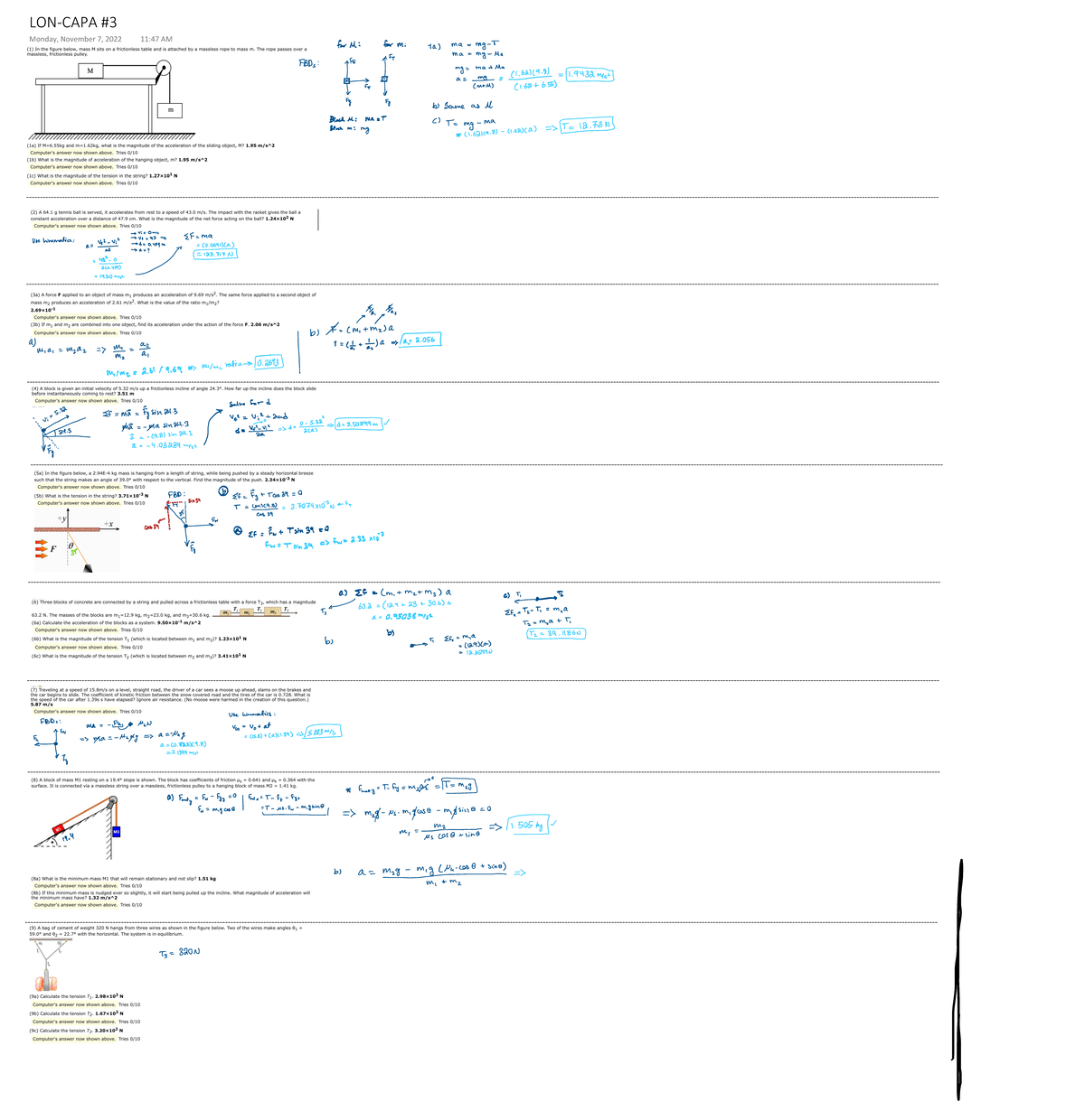 PHysics 1A03 LON-CAPA 3 Solutions - LON-CAPA Monday, November 7, 2022 ...