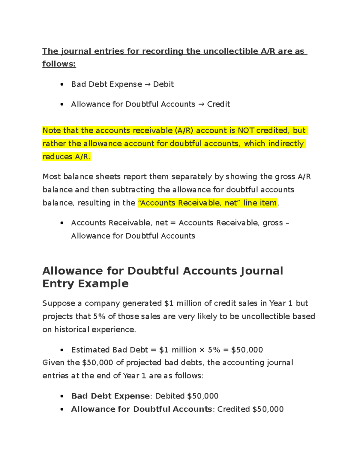 Accounts Receivables - The journal entries for recording the ...