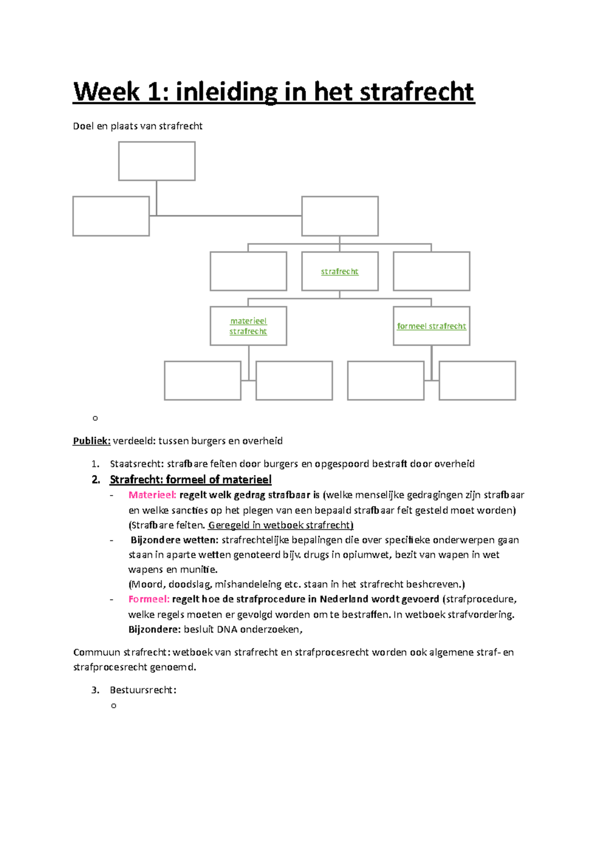 Strafrecht Periode 2 - Week 1: Inleiding In Het Strafrecht Doel En ...