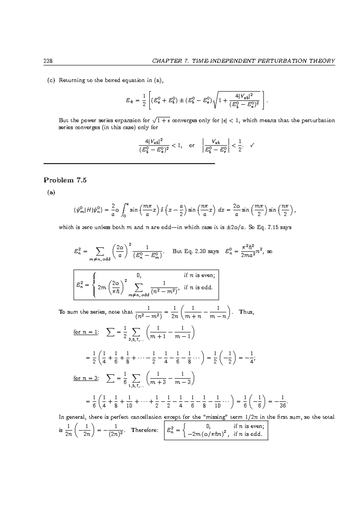 EP455 Study Material 238 - 238 CHAPTER 7. TIME-INDEPENDENT PERTURBATION ...