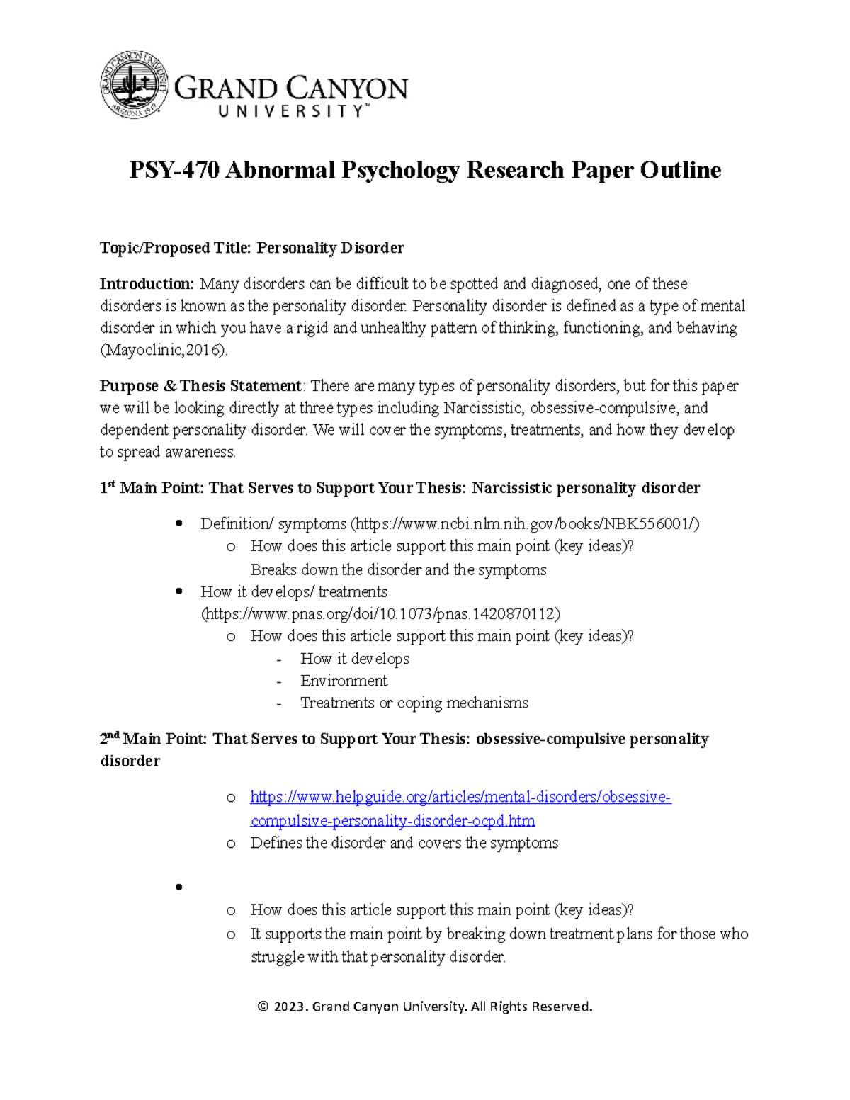 Psy470 rs t3 outline template psy 470 abnormal psychology research