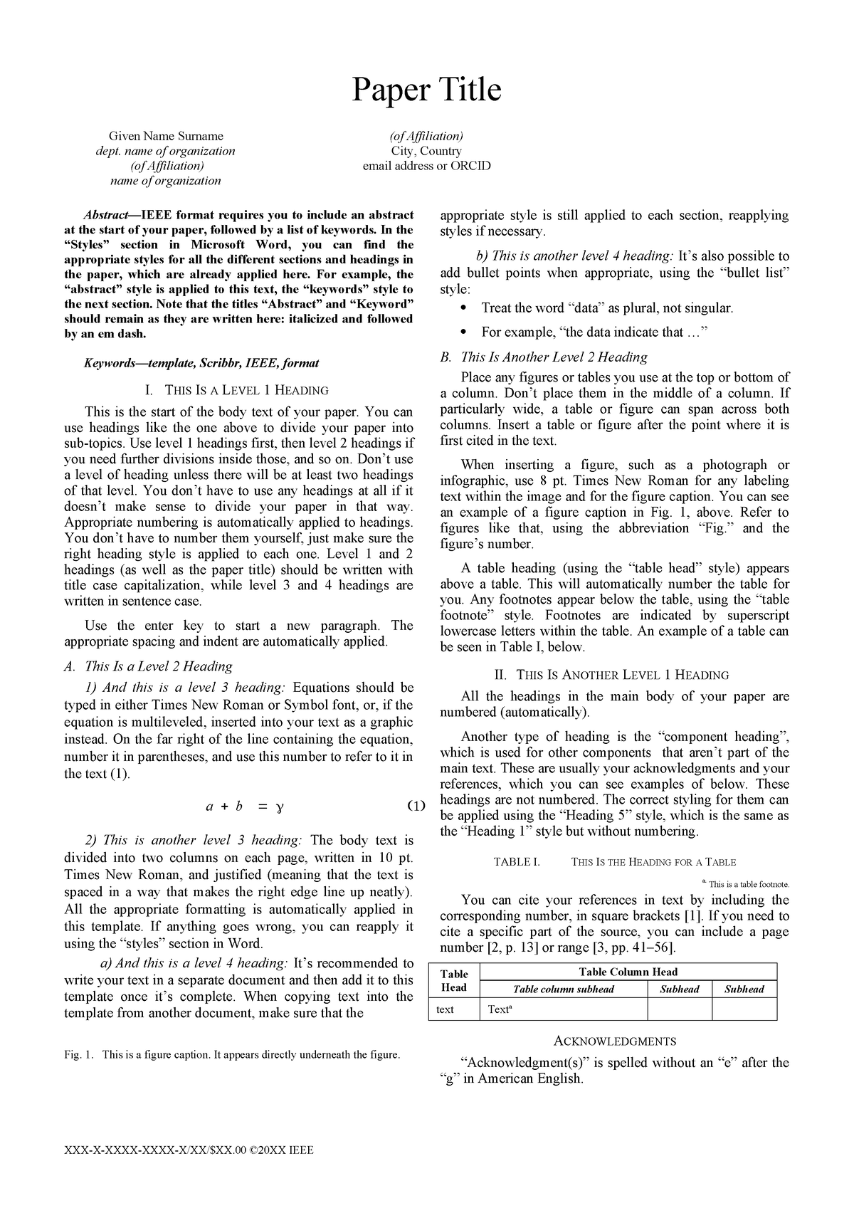 IEEE paper format template - Paper Title Given Name Surname dept. name ...