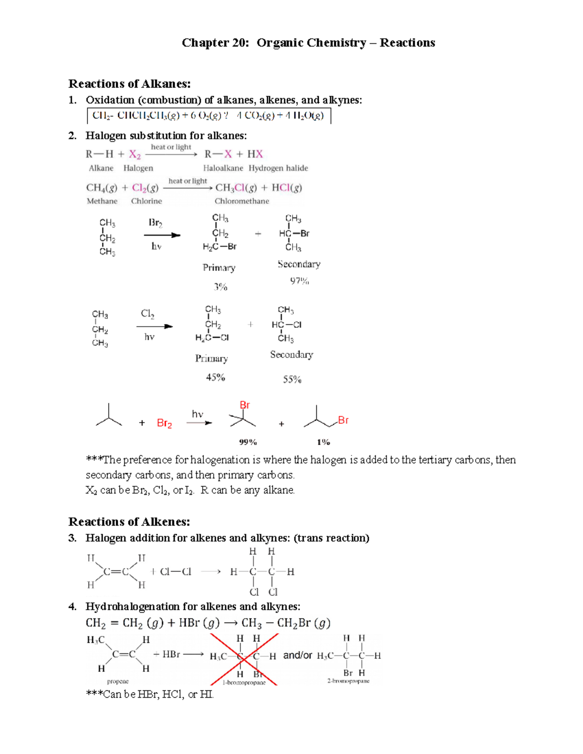 Chapter 20 - Organic Chemistry - Summary of Reactions-4 - Chapter 20 ...