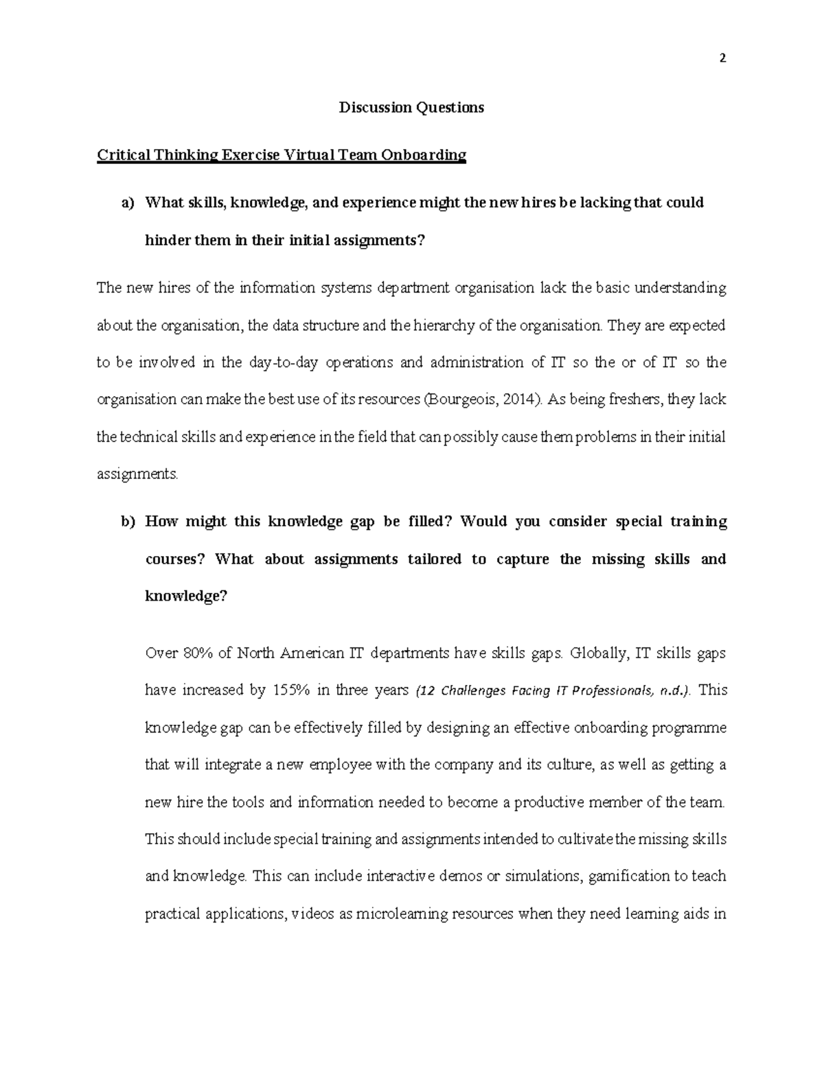 Midterm Test - Discussion Questions Critical Thinking Exercise Virtual ...