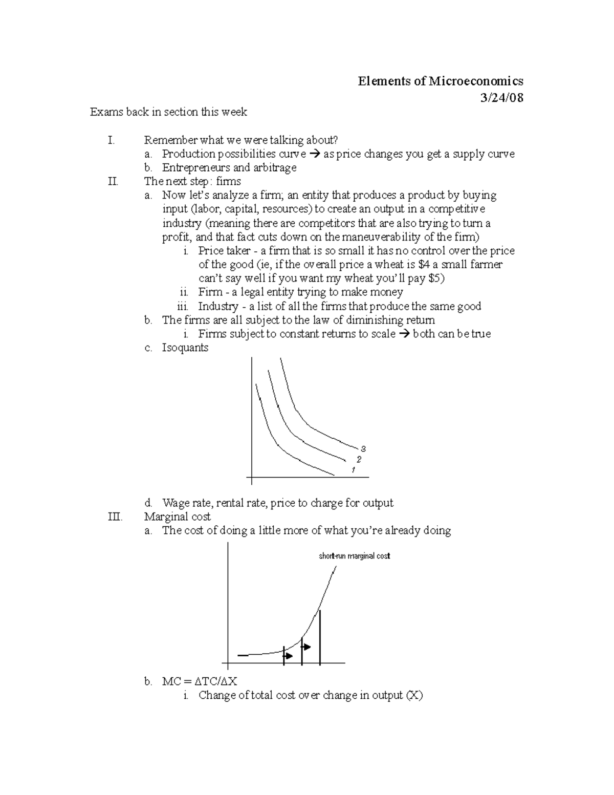 Microeconomics 3 - Class 13 Notes - Elements Of Microeconomics 3/24/08 ...