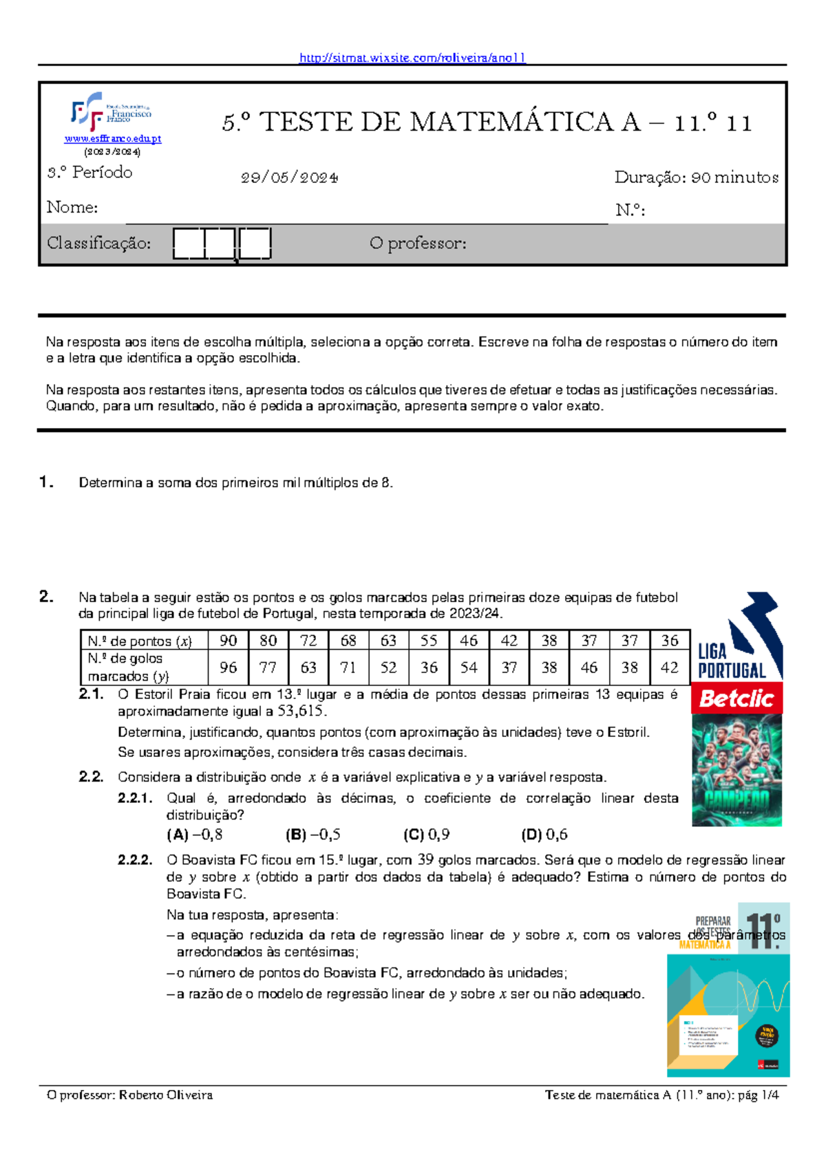 5T-11º11-2324 - Ultimo dominio de matematica 11 ano - sitmat.wixsite ...