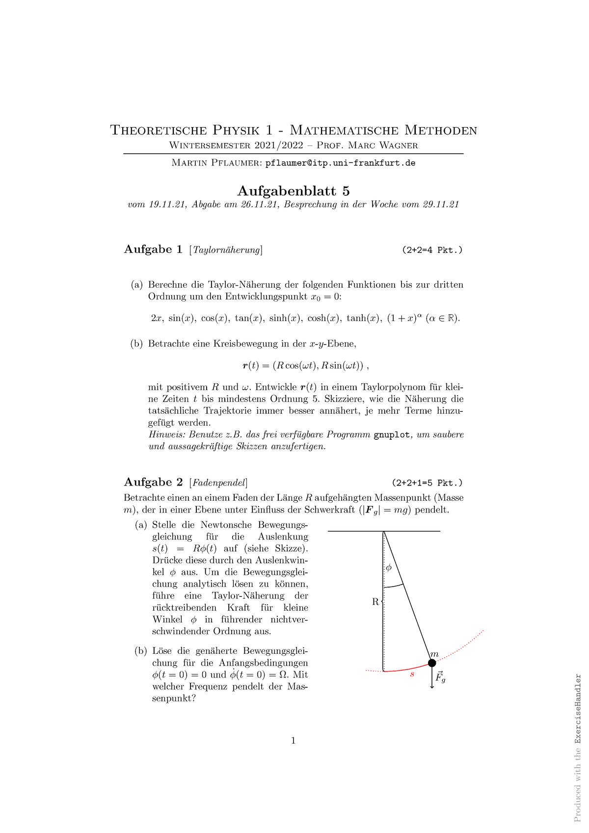 Aufgabenblatt 05 - Theo 2 Blatt 5 - Produced With The ExerciseHandler ...