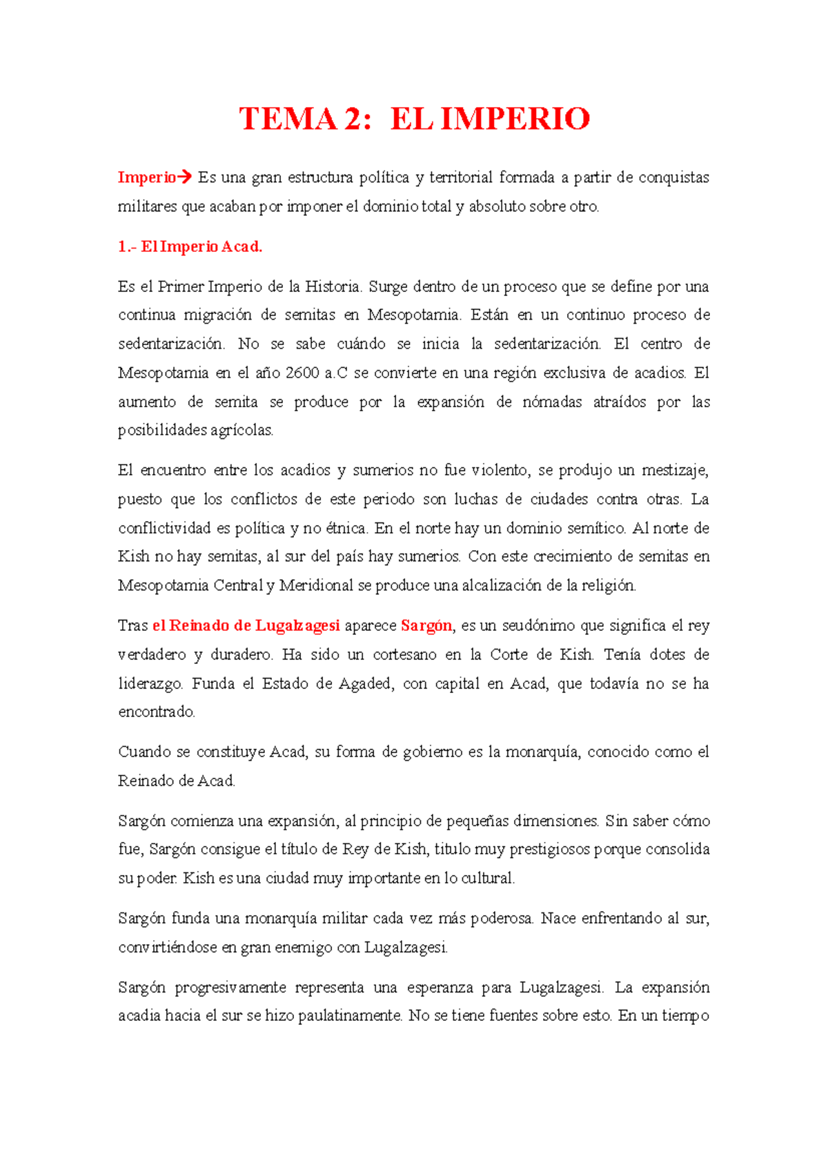 TEMA 2 - Historia Universal Antigua Para Examen Ordinario Y ...