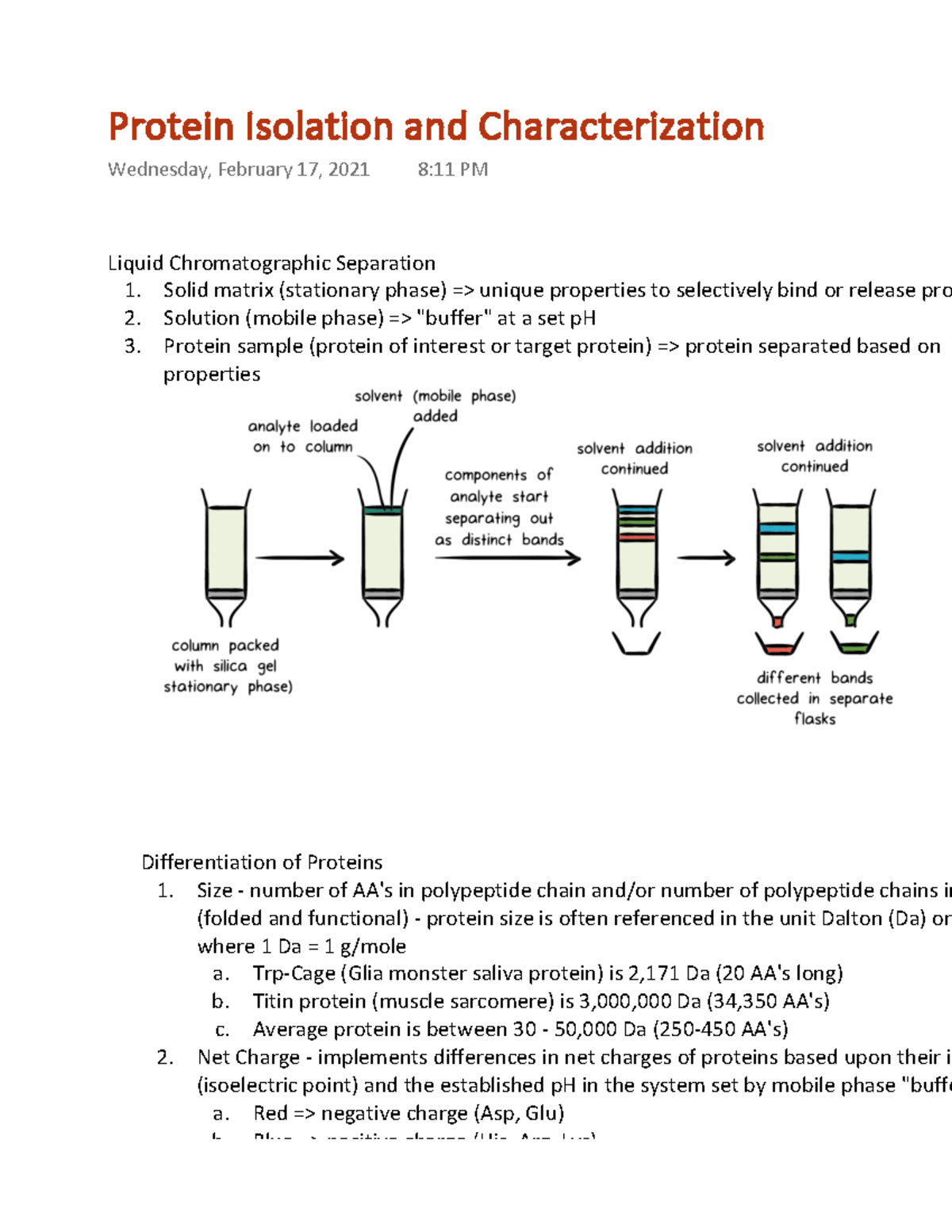 Protein Isolation and Characterization - Liquid Chromatographic ...