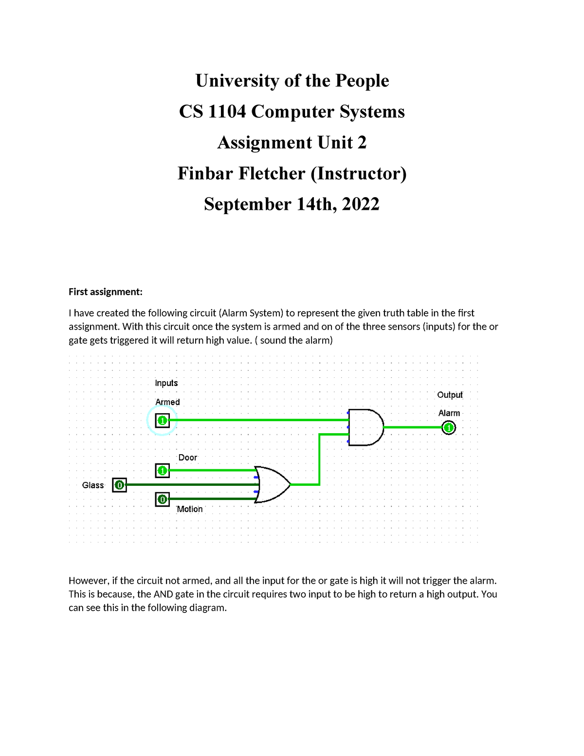 cs 1104 assignment unit 2