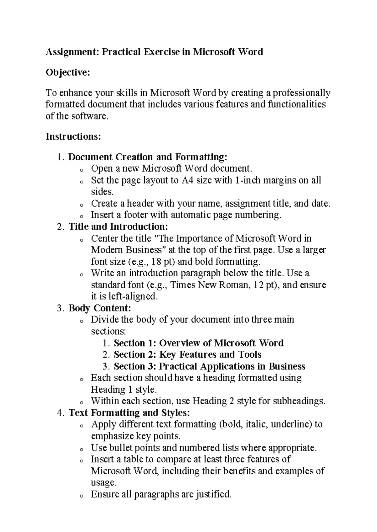Assignmen 1 - Copy - gggg - Assignment: Practical Exercise in Microsoft ...