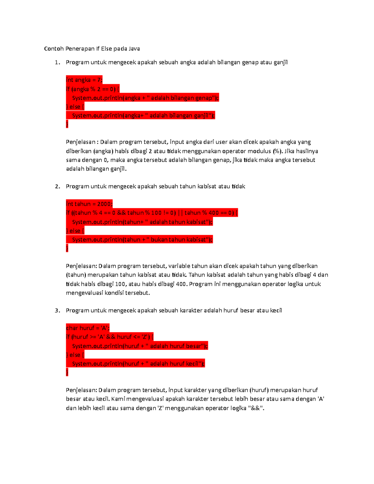 Contoh Penerapan If Else pada Java - Contoh Penerapan If Else pada Java ...