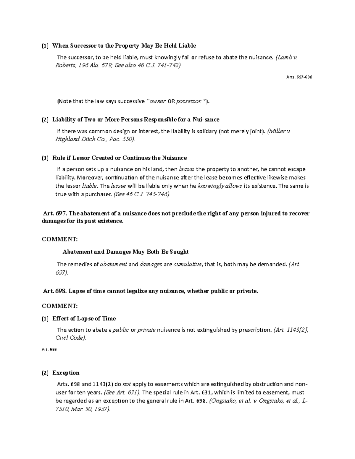 Property law m182 (1) When Successor to the Property May Be Held