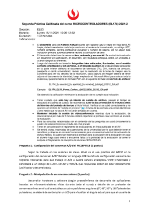 2022-2 Micro LAB3 - Kalum - microcontroladores - UPC - Studocu