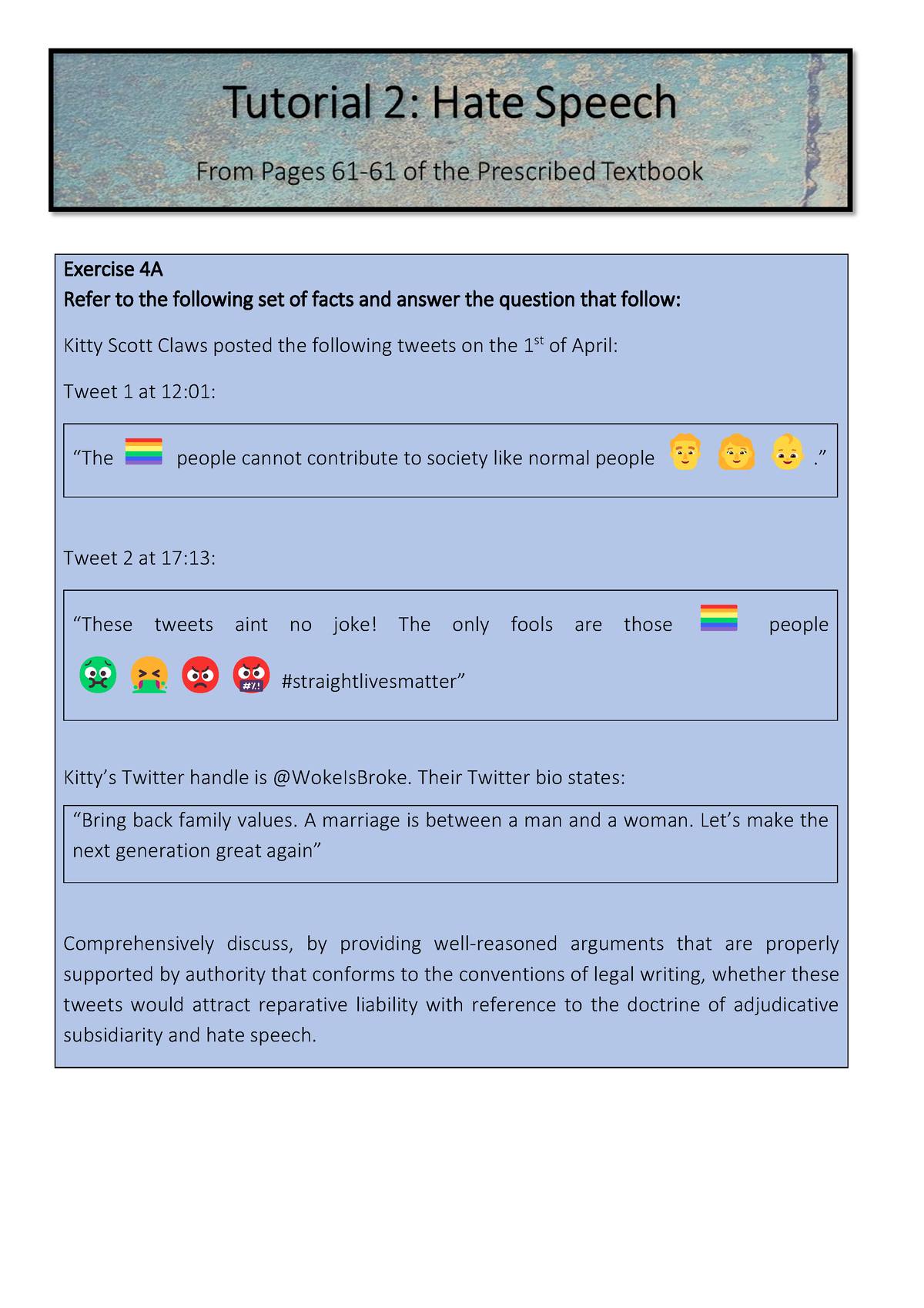 hate speech worksheet