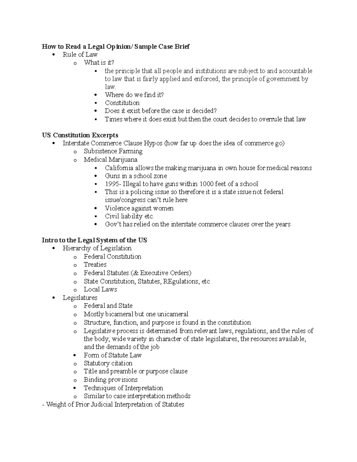 09/14/2018 Class Notes - How to Read a Legal Opinion/ Sample Case Brief ...