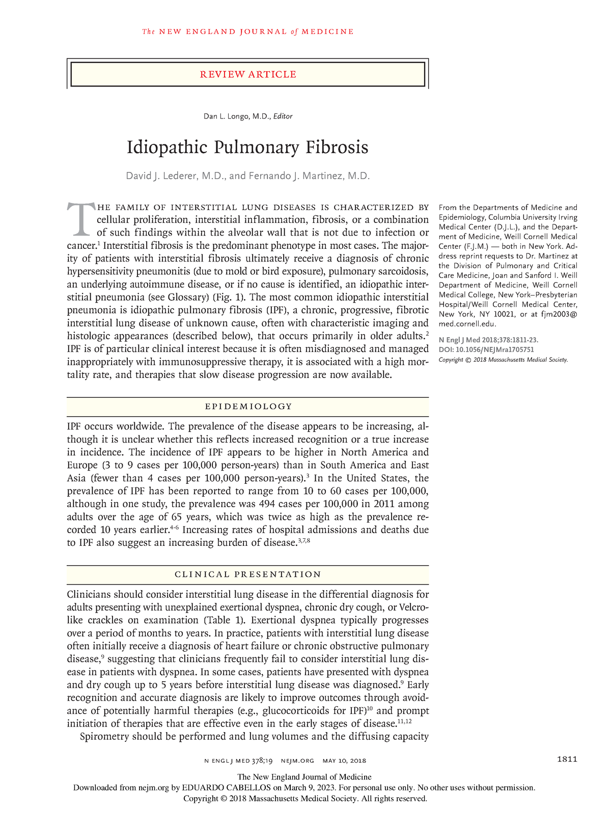 FPI NEJM Clincal Practice 2018 - ####### T h e n e w e ng l a n d j o u ...