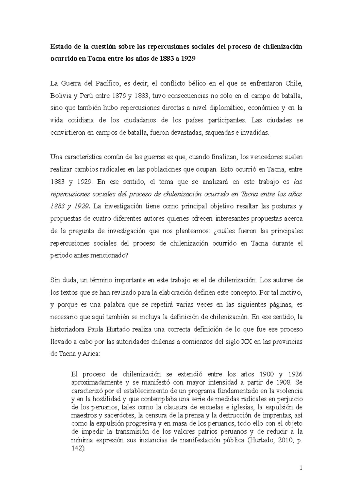 Ejemplo de estado de la cuestión version alumnos 859360818 Estado de la cuestión sobre las
