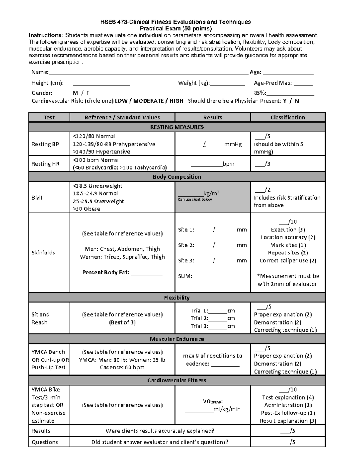 HSES 473-Practical Assessment-Updated 2022-1 - HSES 473-Clinical ...