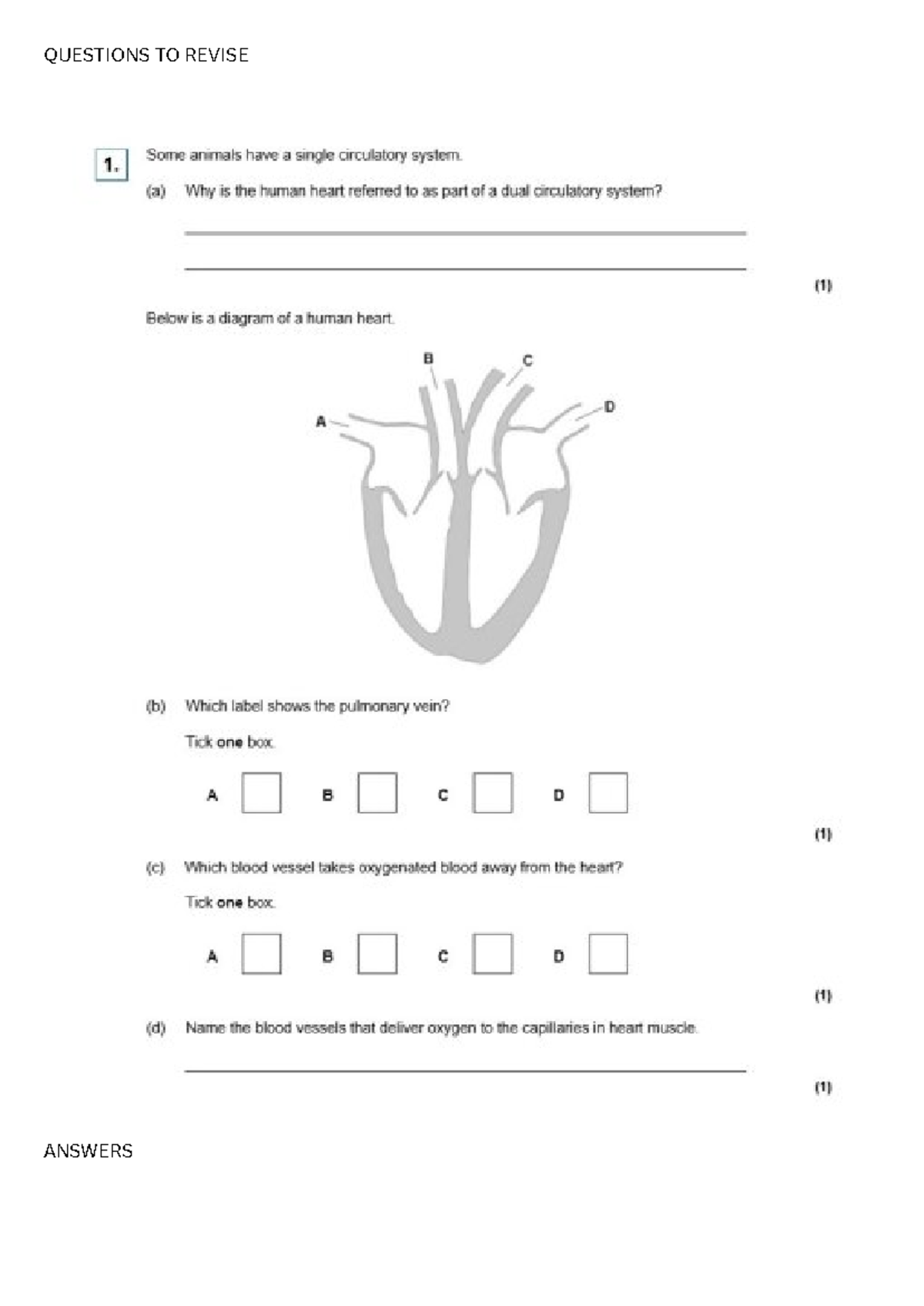 Questions TO Revise - QUESTIONS TO REVISE ANSWERS - Studocu