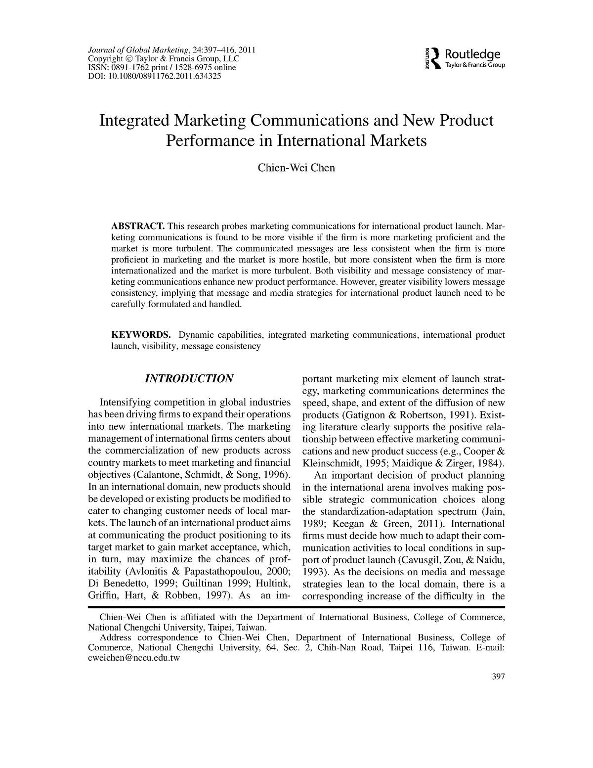 integrated marketing communication research article