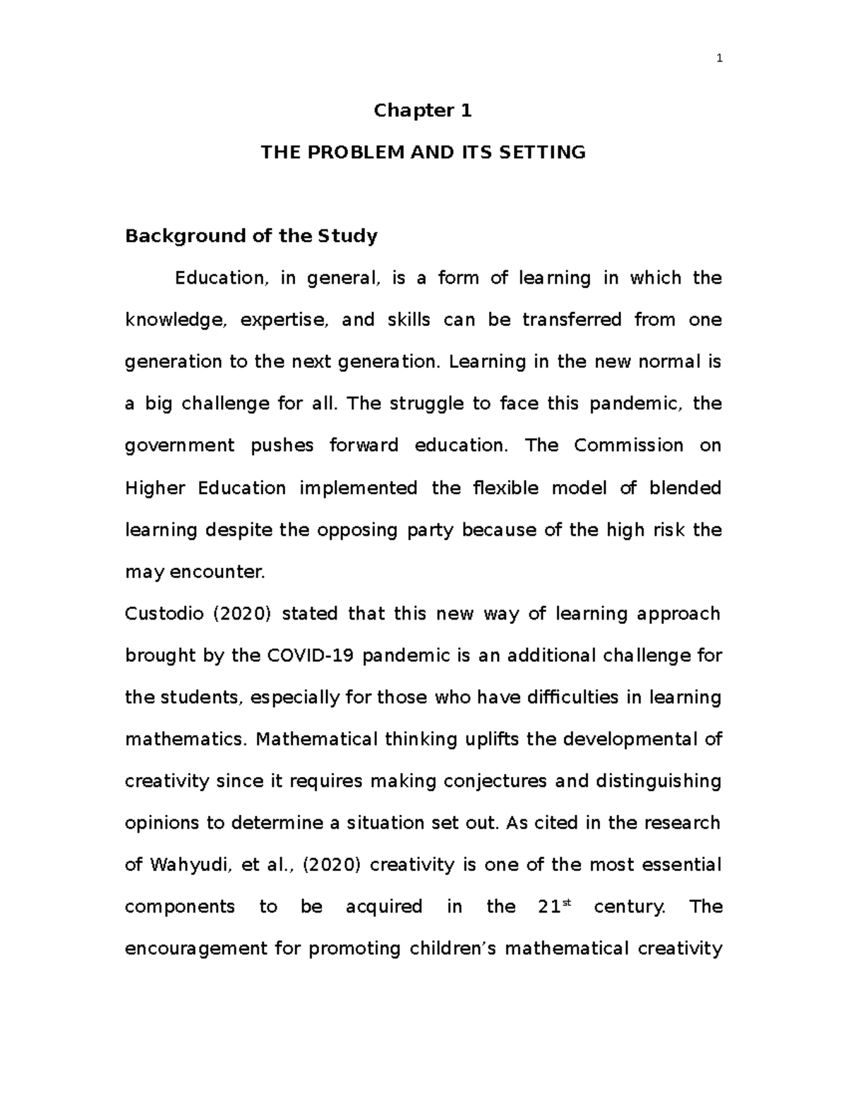 Chapter 1 - Accounting Notes - Chapter 1 THE PROBLEM AND ITS SETTING ...