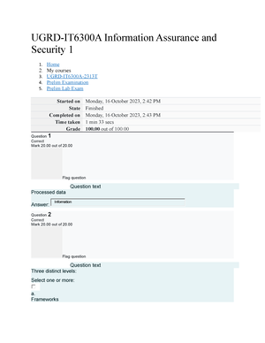 UGRD-IT6300A Information Assurance And Security 1 Prelim Exam - UGRD ...