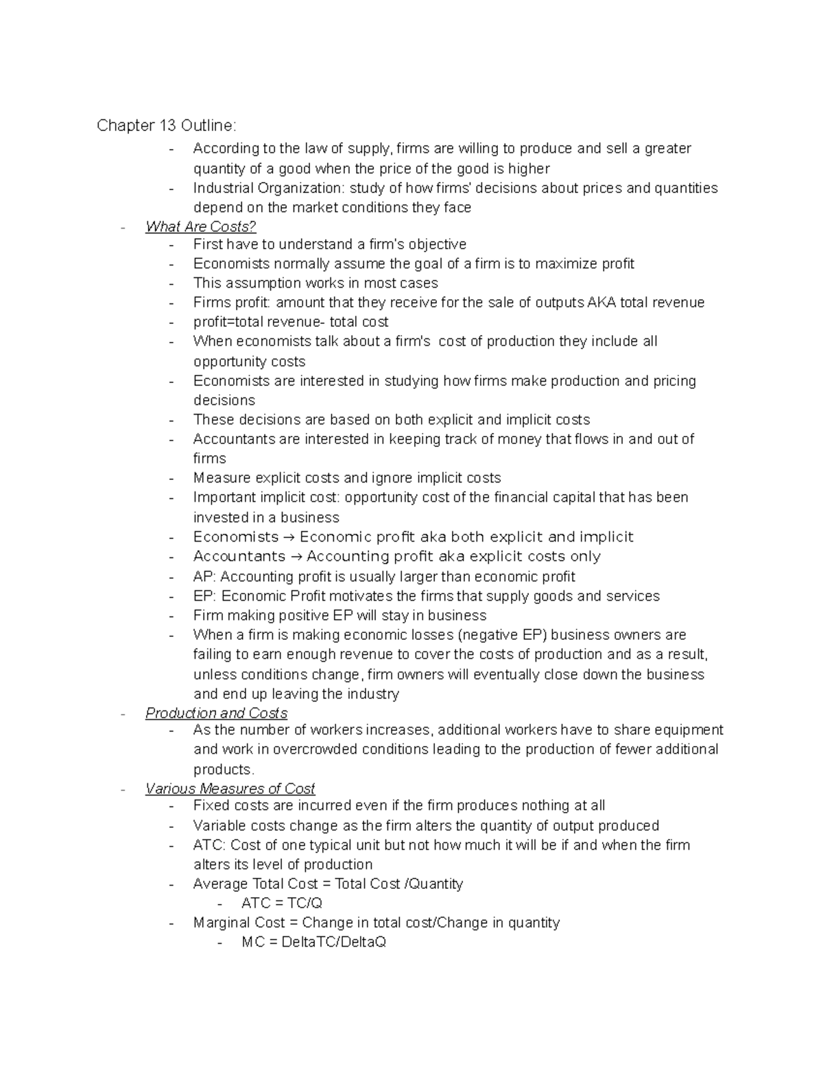 economics-ch-13-chapter-13-outline-according-to-the-law-of-supply