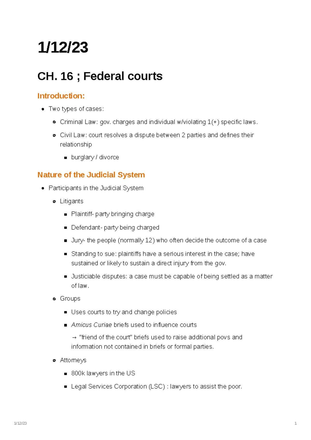 AP GOVERNMENT APGOV Ch 16 Notes 1 12 CH 16 Federal Courts ap-government-apgov-ch-16-notes-1-12-ch-16-federal-courts