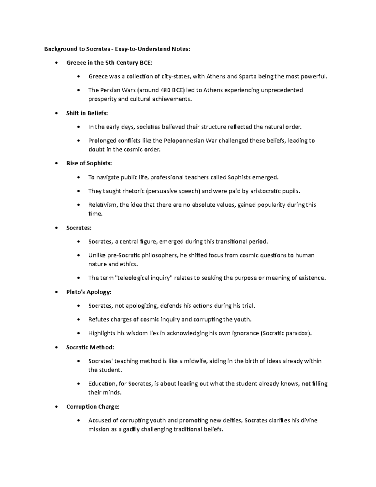 Lecture notes - Background to Socrates - Easy-to-Understand Notes ...
