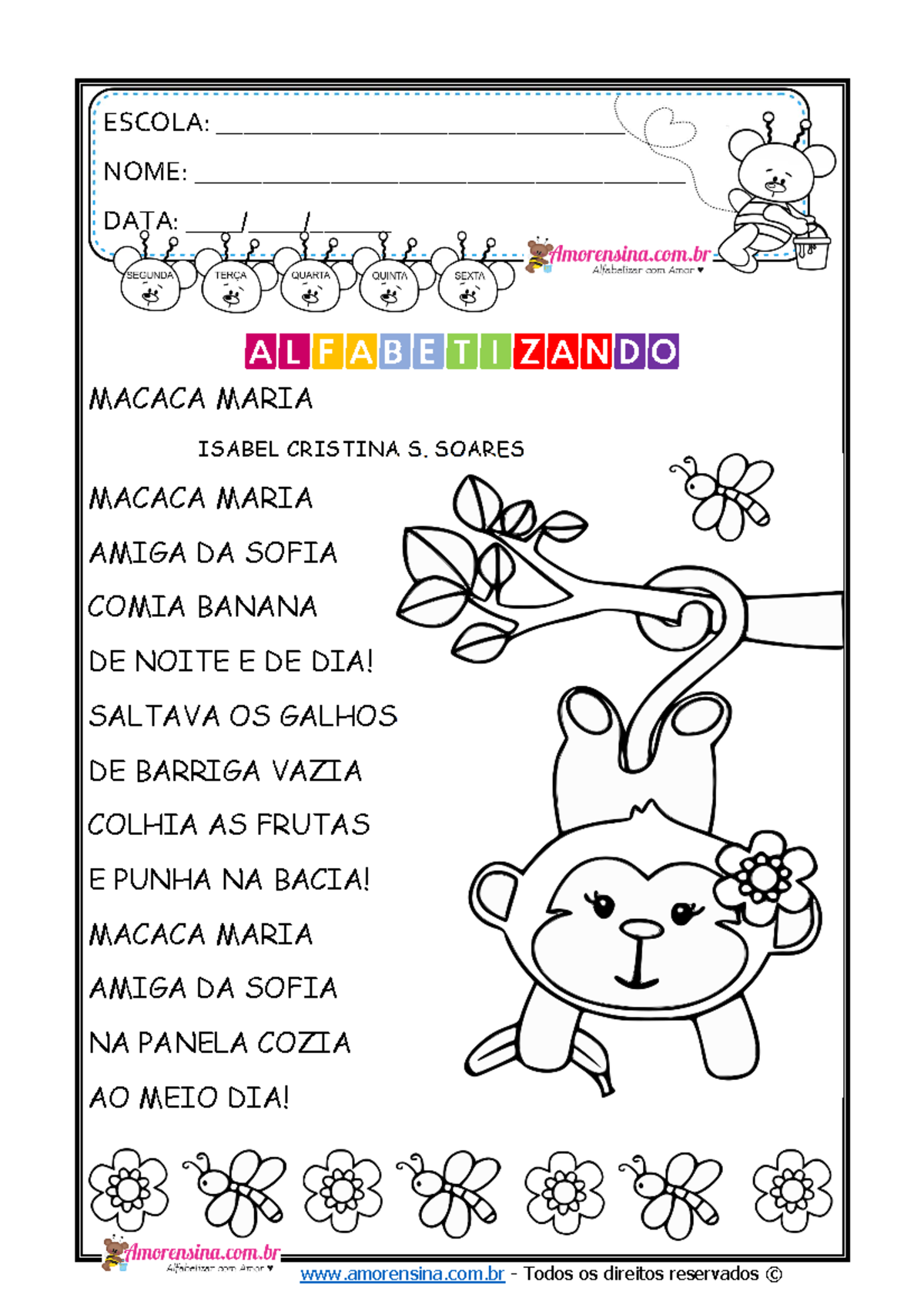 Parlenda meio-dia worksheet