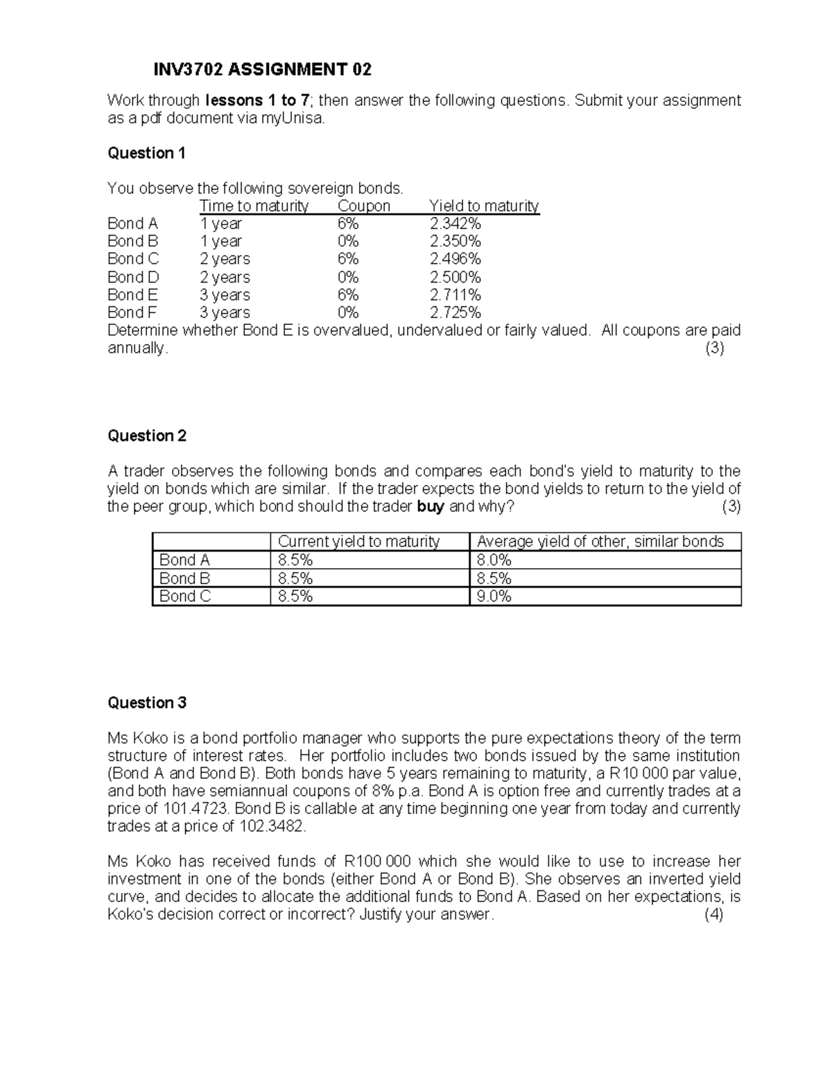 Inv3702 Assignment 2 S2 Inv3702 Assignment 02 Work Through Lessons 1 To 7 Then Answer The Inv3702 Assignment 2 S2 Inv3702 Assignment 02 Work Through Lessons 1 To 7 Then Answer The