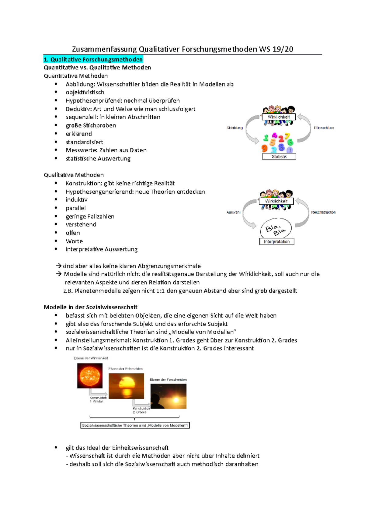 Zusammenfassung Qualitative Analyse - Zusammenfassung Qualitativer ...