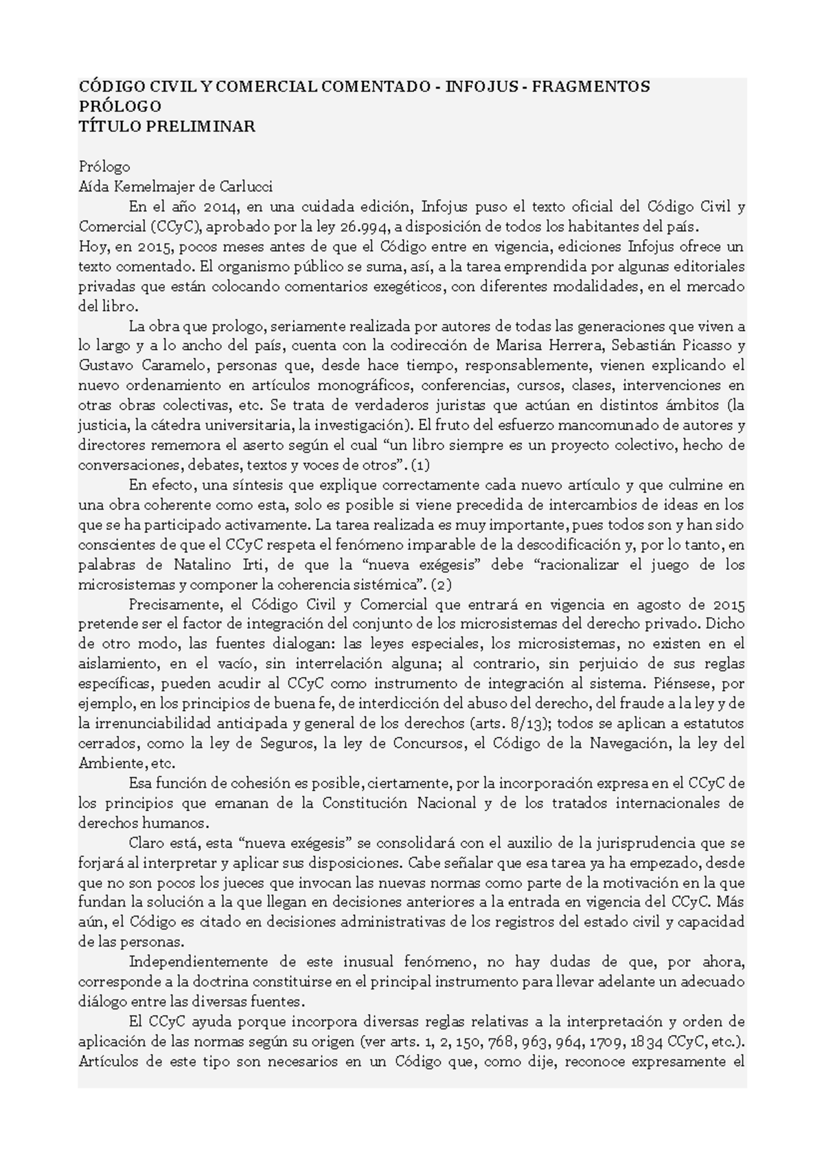 CCYC comentado Infojus Fragmentos Unidad 1, 2 y 3 - CÓDIGO CIVIL Y ...