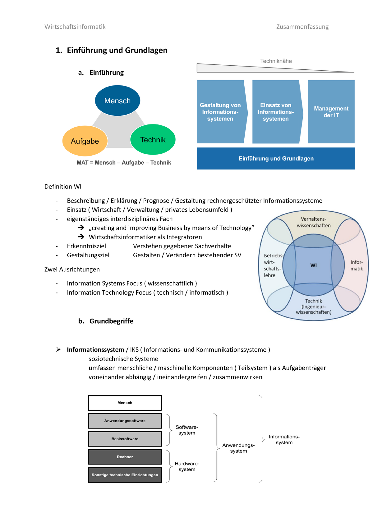 Grundlagen Der Wirtschaftsinformatik Zusammenfassung WS1718 ...