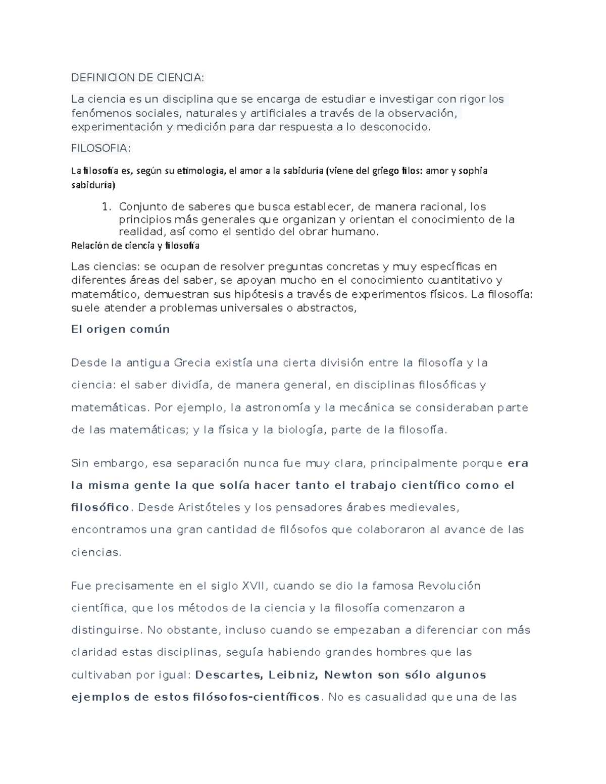 Ciencia Y Filosofia - DEFINICION DE CIENCIA: La ciencia es un ...