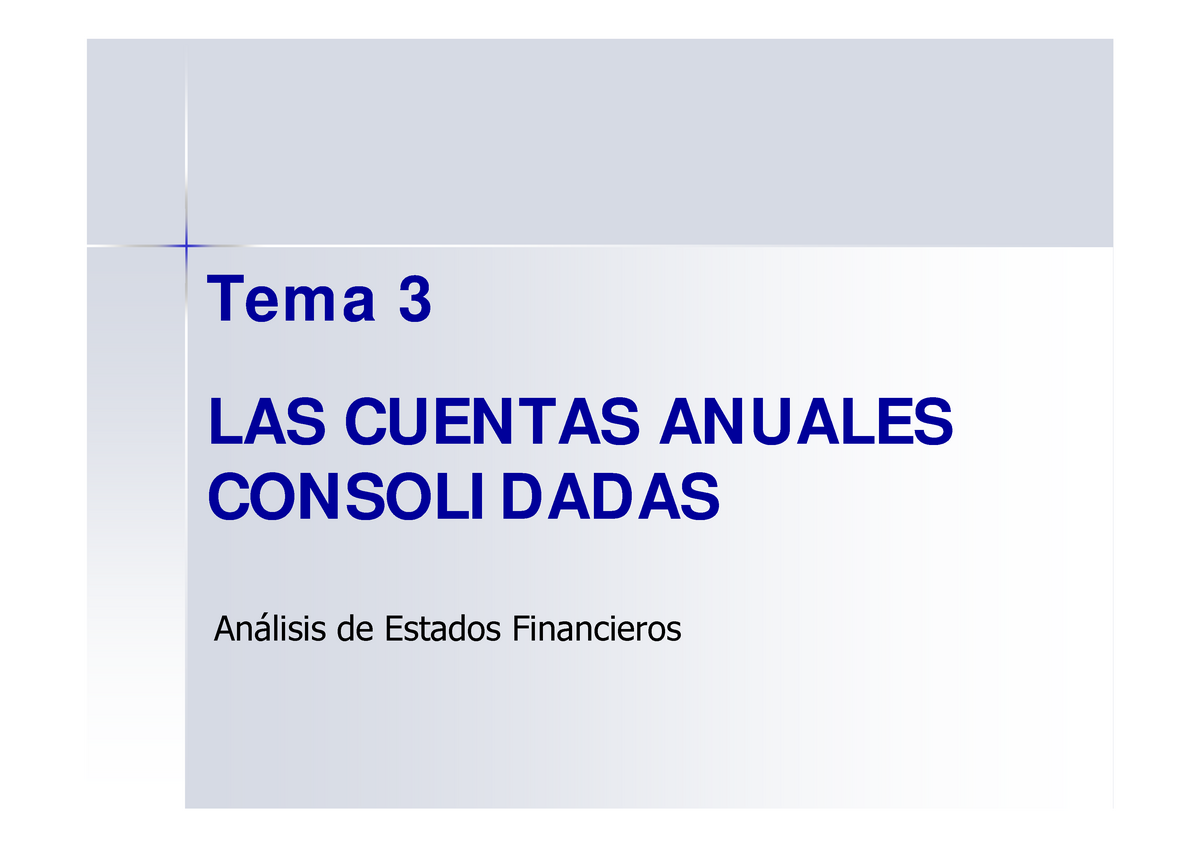 Tema 3 Las CCAA Consolidadas - Tema 3 LAS CUENTAS ANUALES CONSOLIDADAS ...