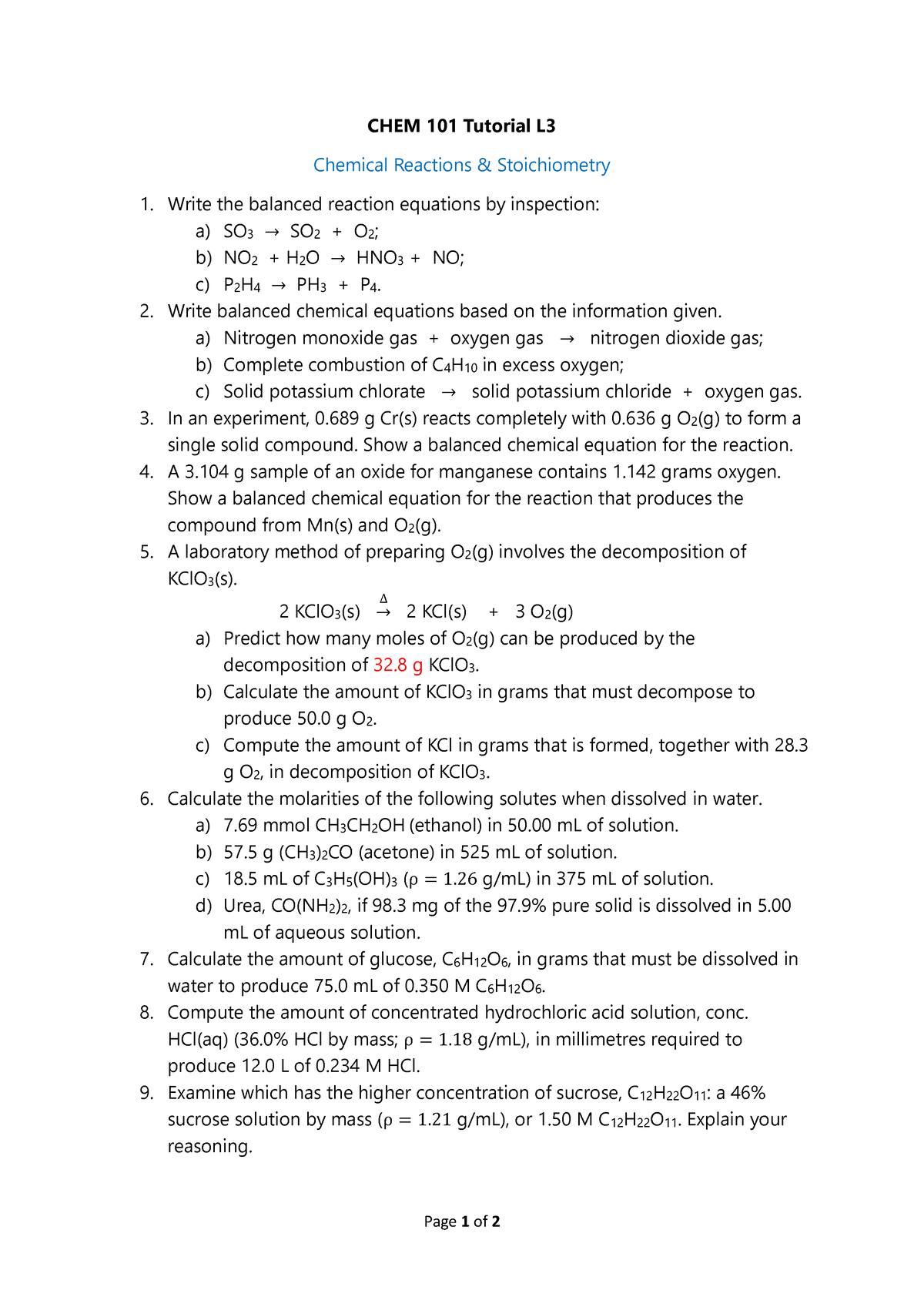 chem 101 chapter 3 homework