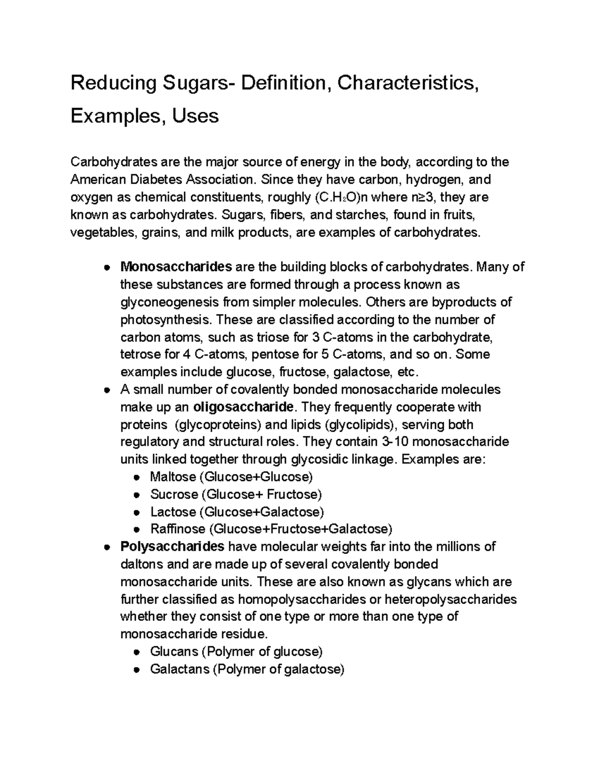 Reducing Sugars Definition, Characteristics, Examples, Uses Reducing